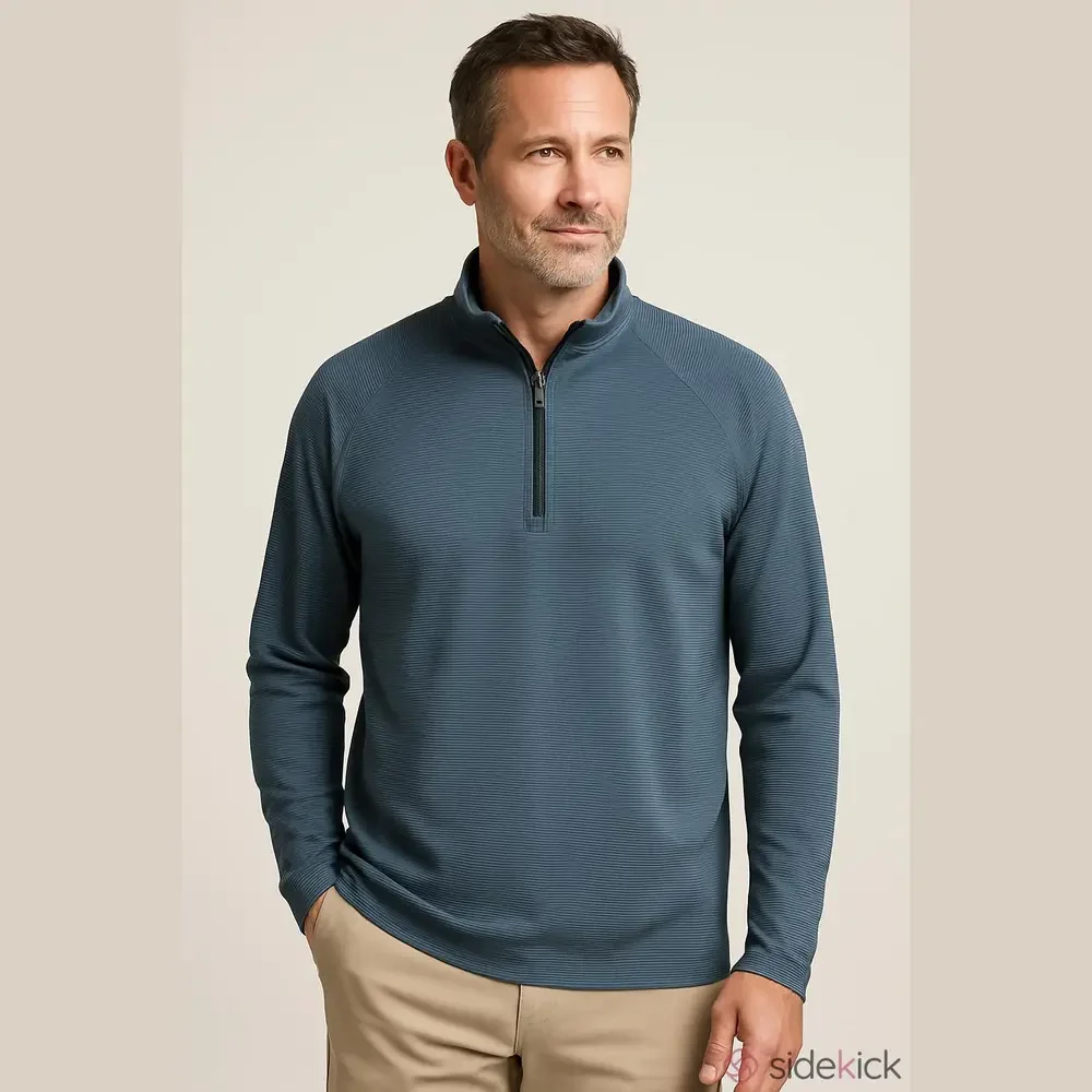 Men's Gray Half-Zip Jacket